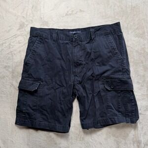 US Polo Assn Mens Cargo Shorts Dark Navy Blue Flat Front Pockets Size 34